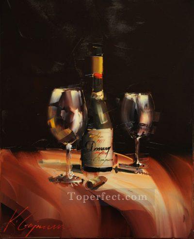 黒のワイン カル ガジュム静物画装飾油絵